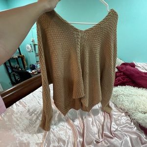 Off the shoulder light sweater